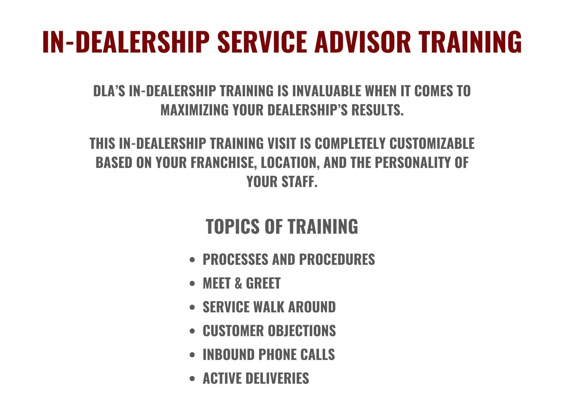Dealership Training in Melbourne, FL David Lewis & Associates, Inc.